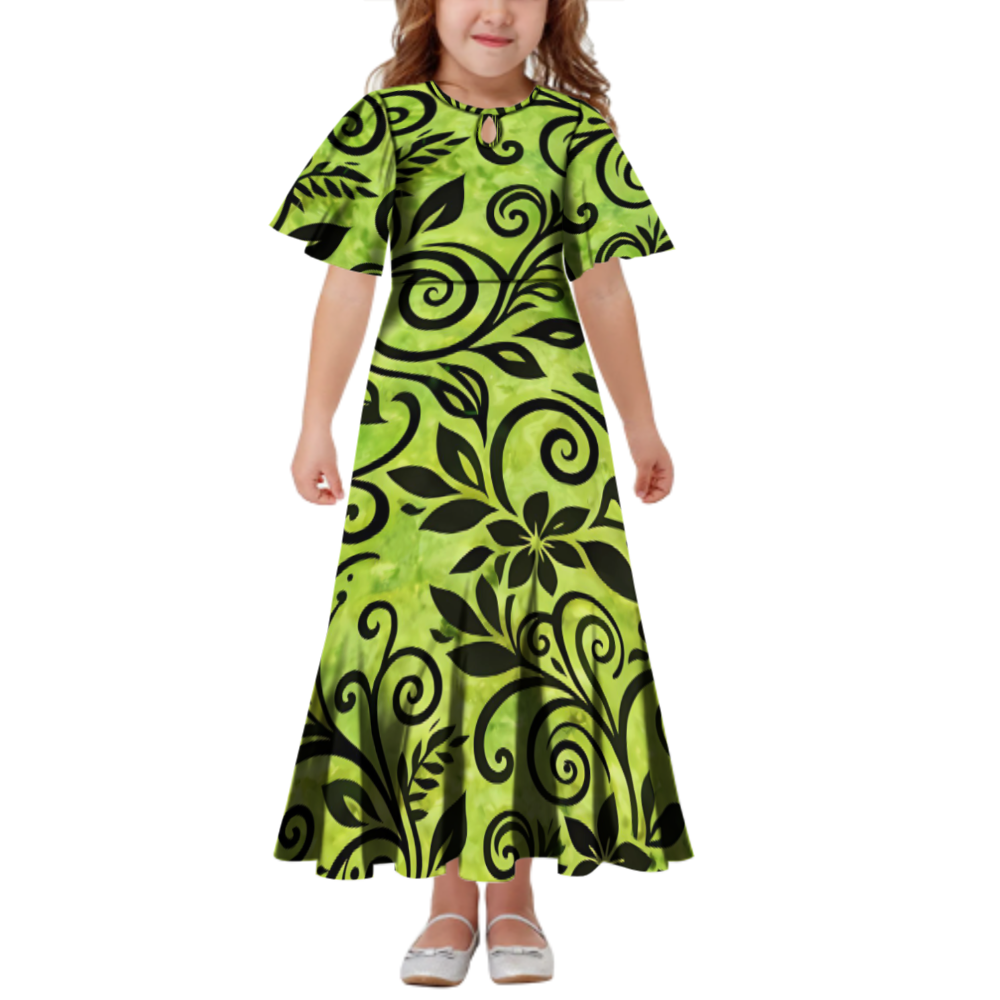 Robe longue fille tribal
