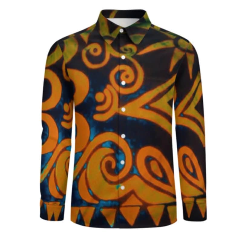 Chemise manches longues art polynésien(4)