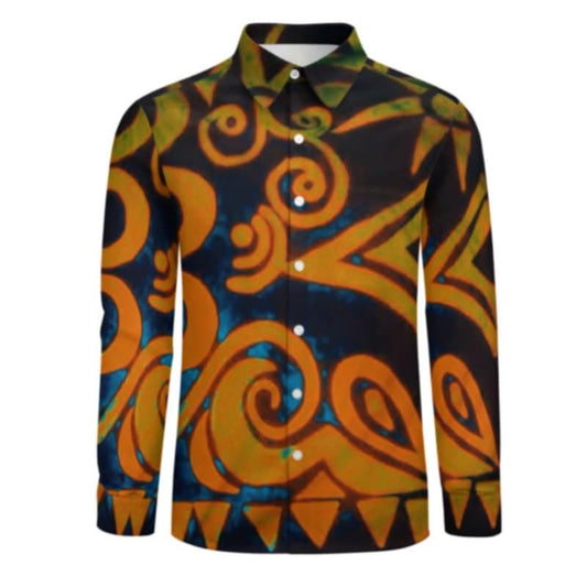 Chemise manches longues art polynésien(4)