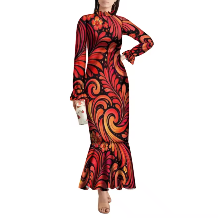 Robe longue polynésienne.