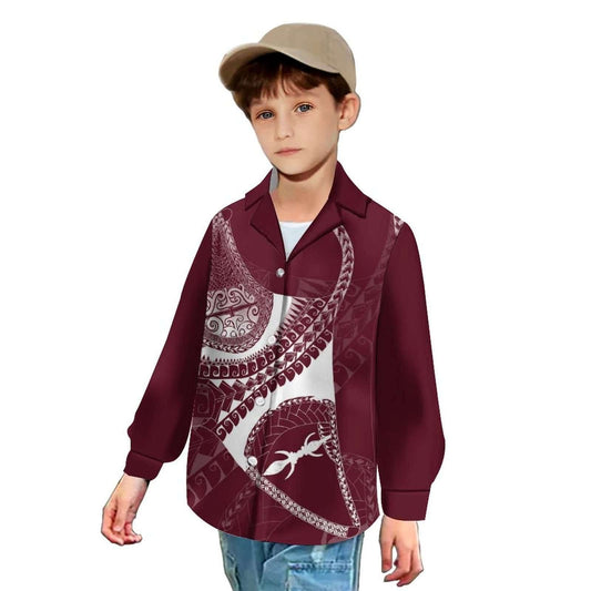 Chemise enfant manches longues art polynésien(6)