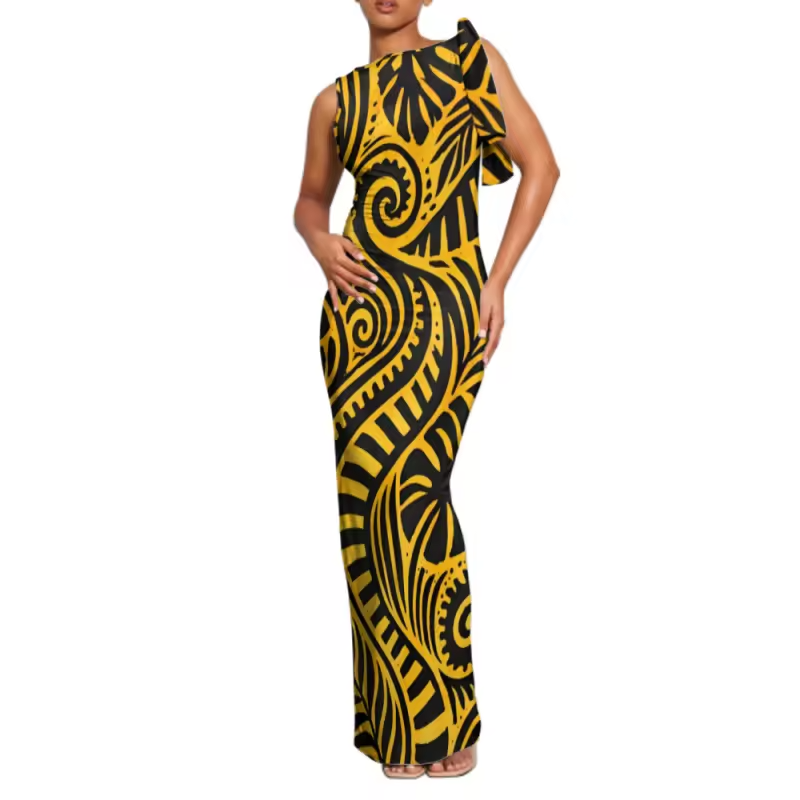 Robe manches courtes polynésien