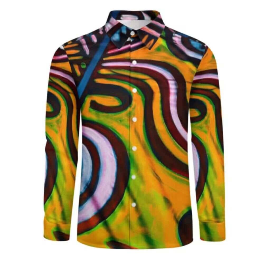Chemise manches longues art polynésien(3)