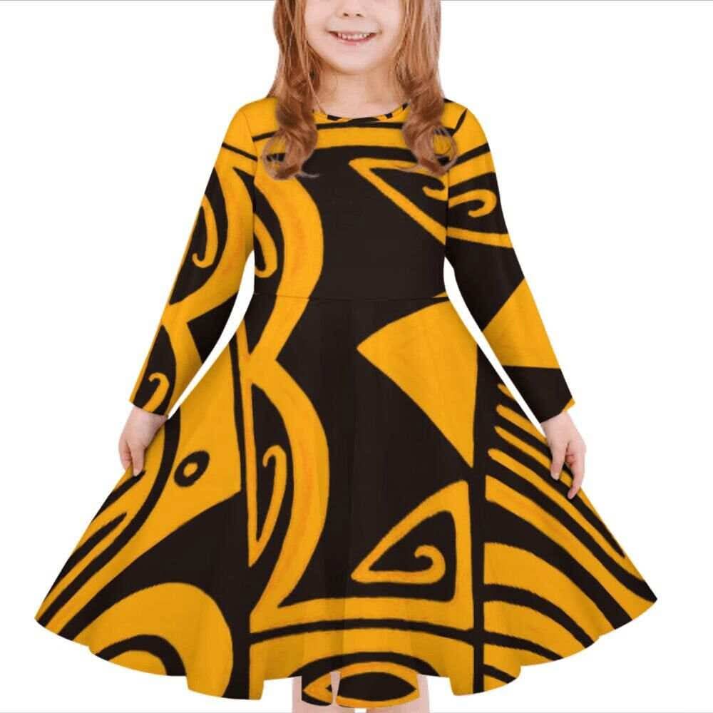 Robe fille manches longues tribal