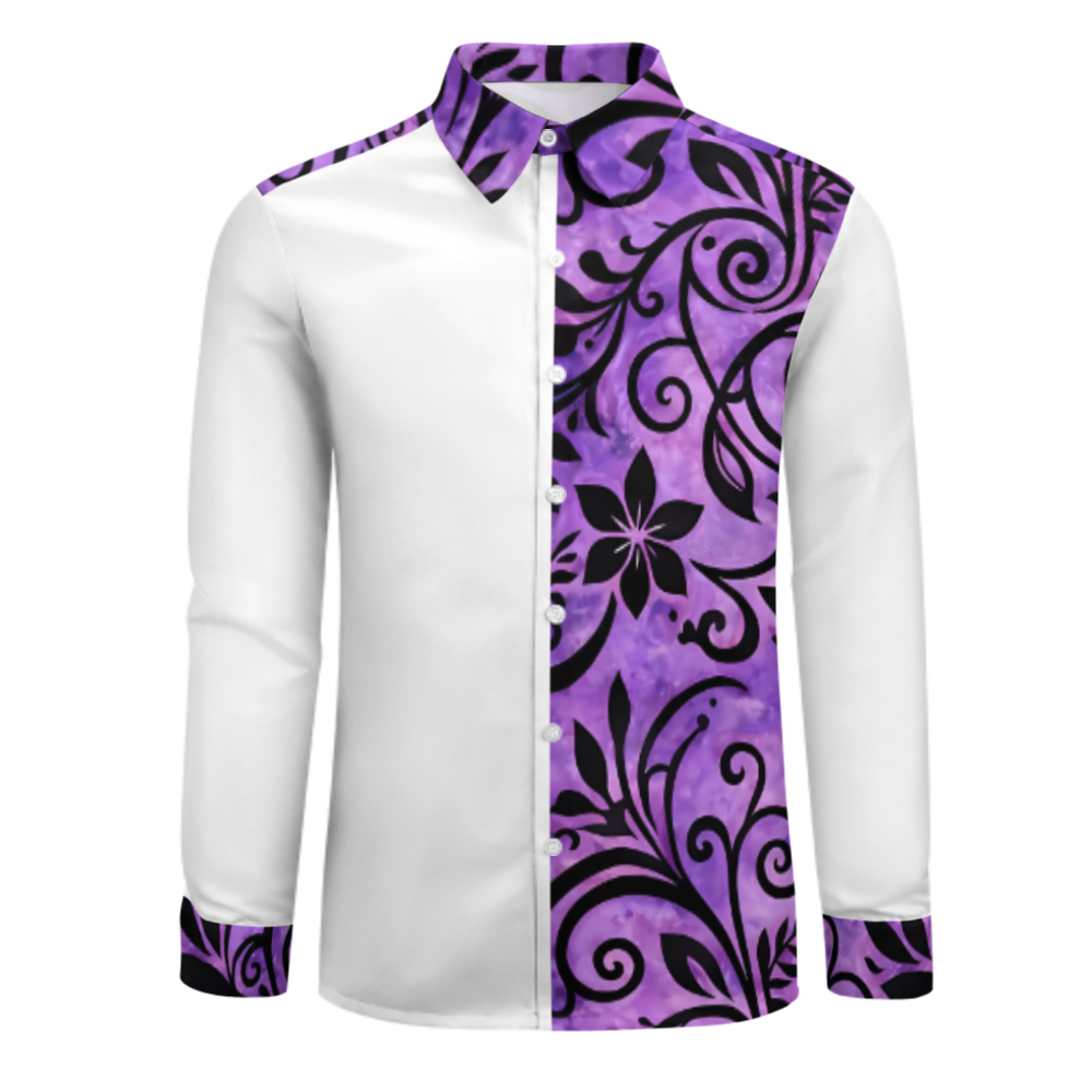 Chemise manches longues art polynésien.