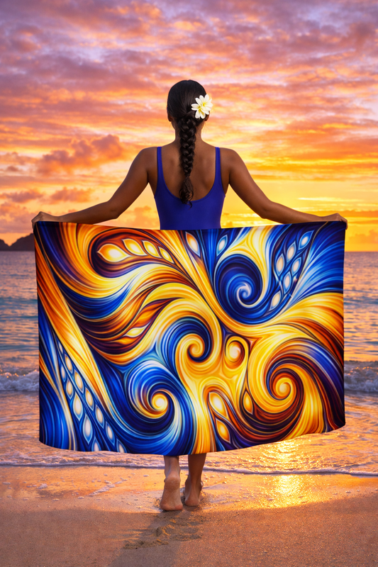 Pareo mixte art polynésien.