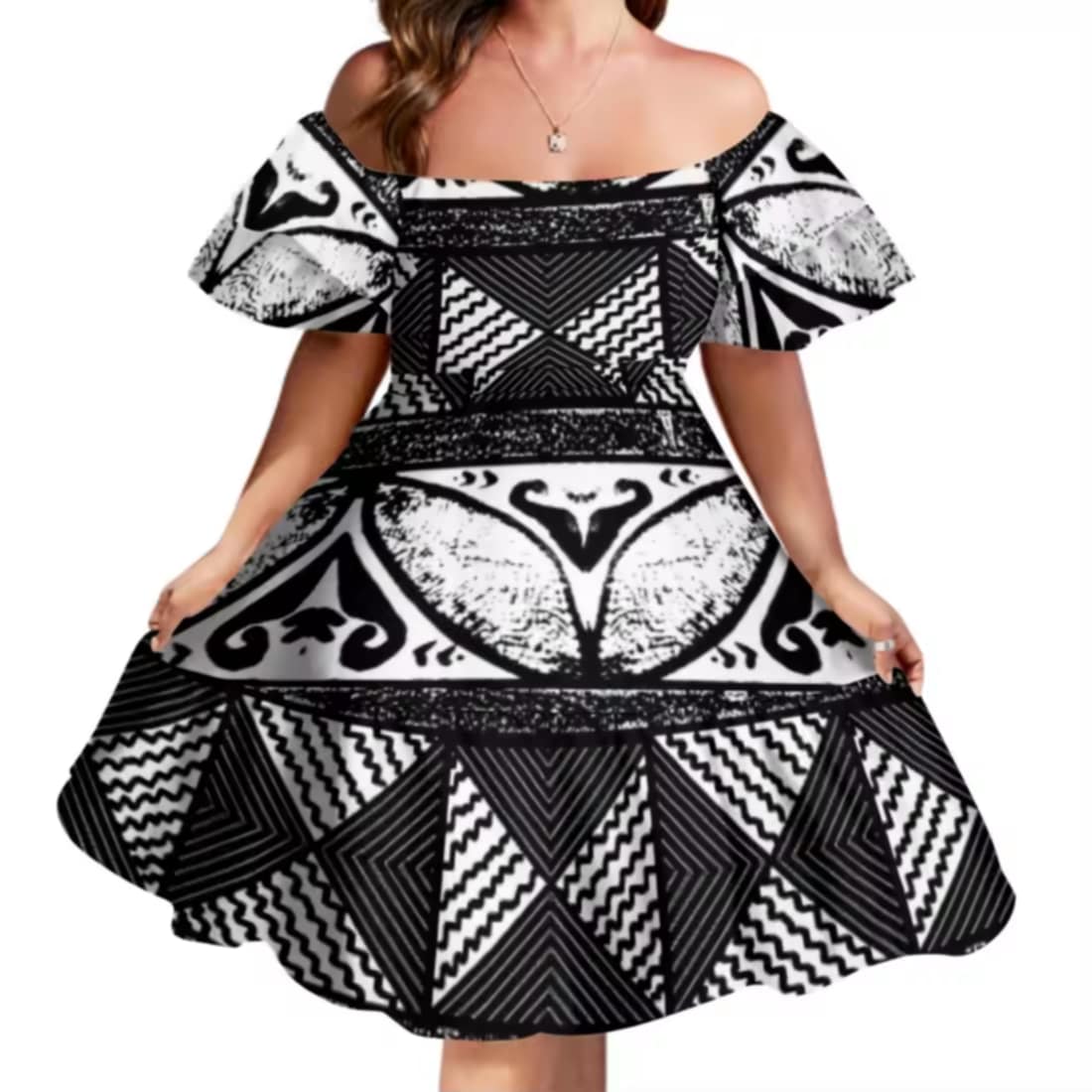 Robe courte motif tapa uvea