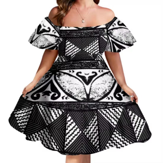 Robe courte motif tapa uvea
