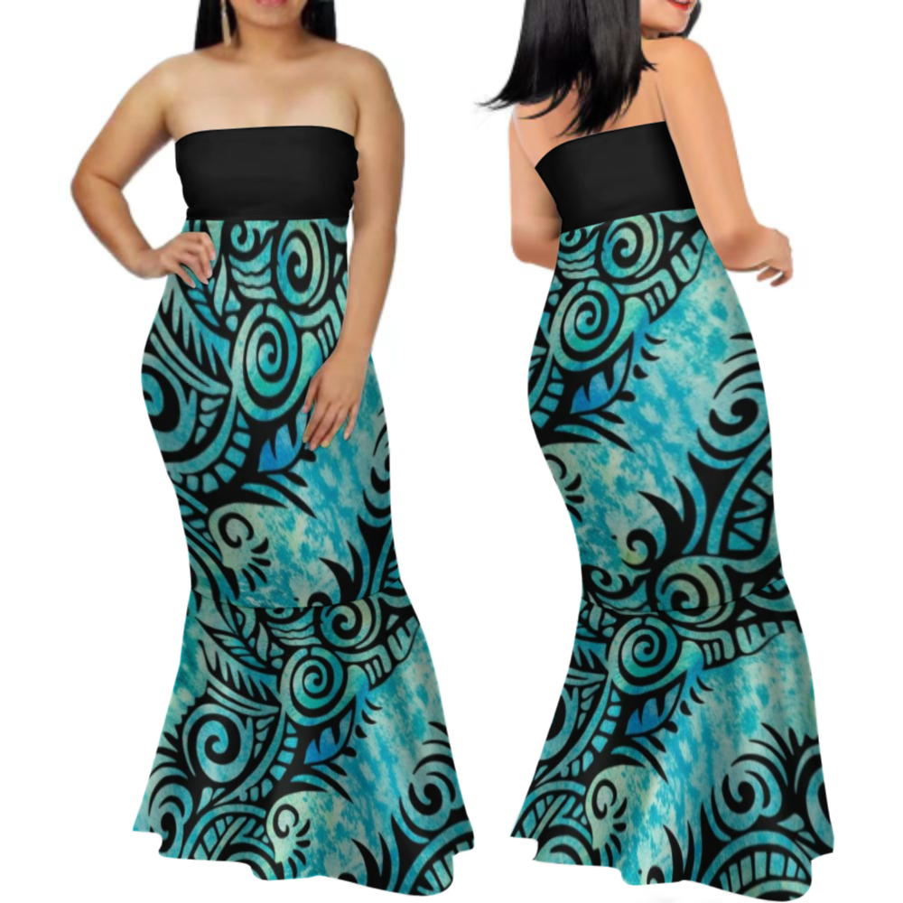 Robe longue bustier femme tribal