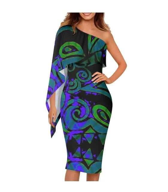 Robe courte asymétrique tribal
