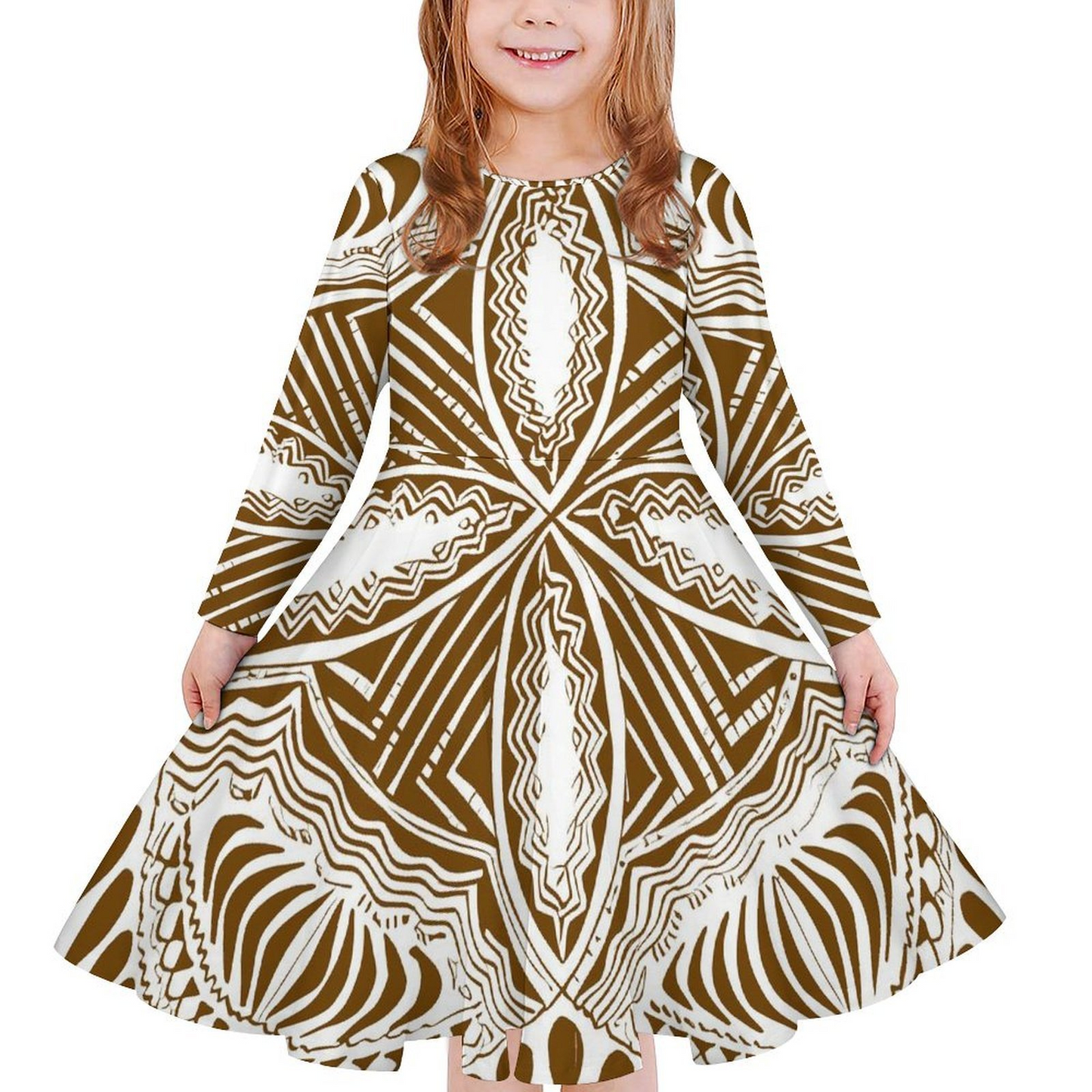 Robe fille manche longue tapa