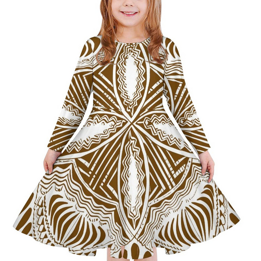 Robe fille manche longue tapa