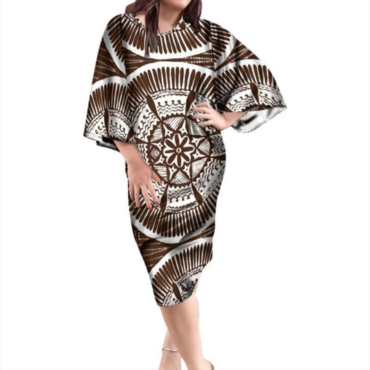 Robe courte motif tapa futunien
