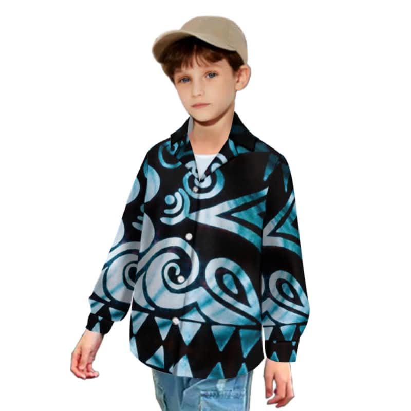 Chemise enfant manches longues art polynésien(4)