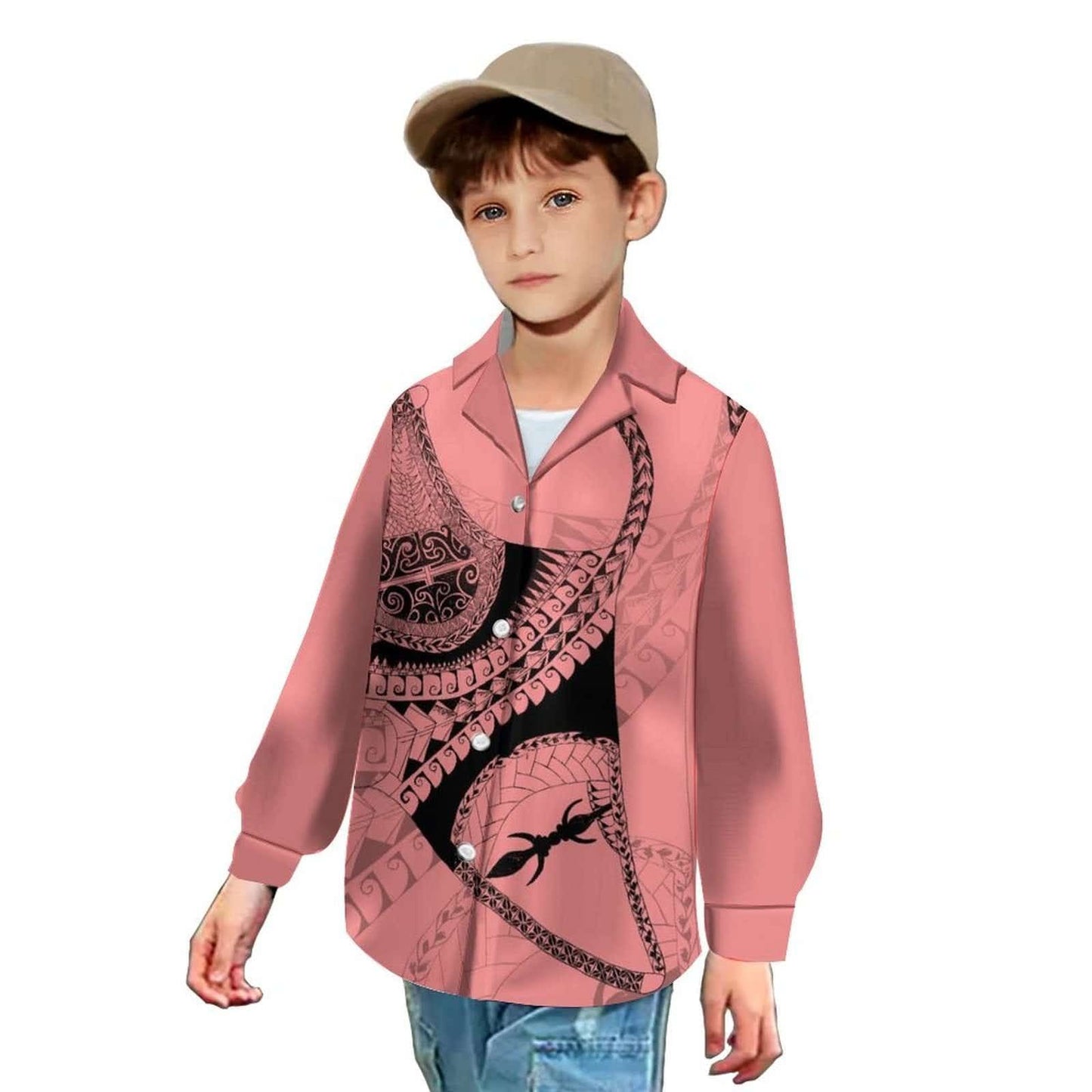 Chemise enfant manches longues art polynésien(6)