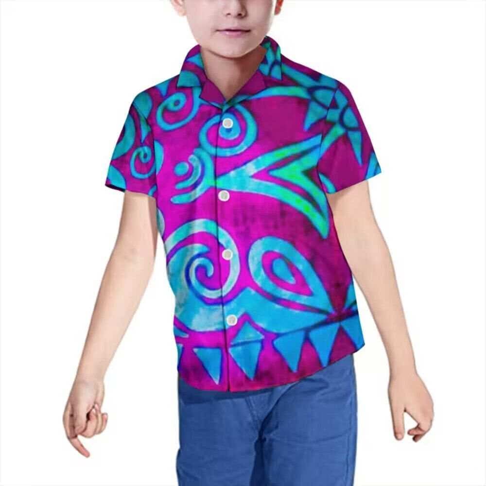 Chemise enfant manches courtes art polynésien(4)