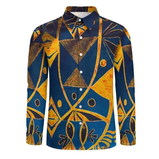Chemise homme manches longues art polynésien(7)