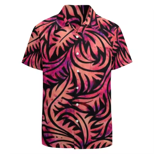 Chemise homme feuillages polynésien.