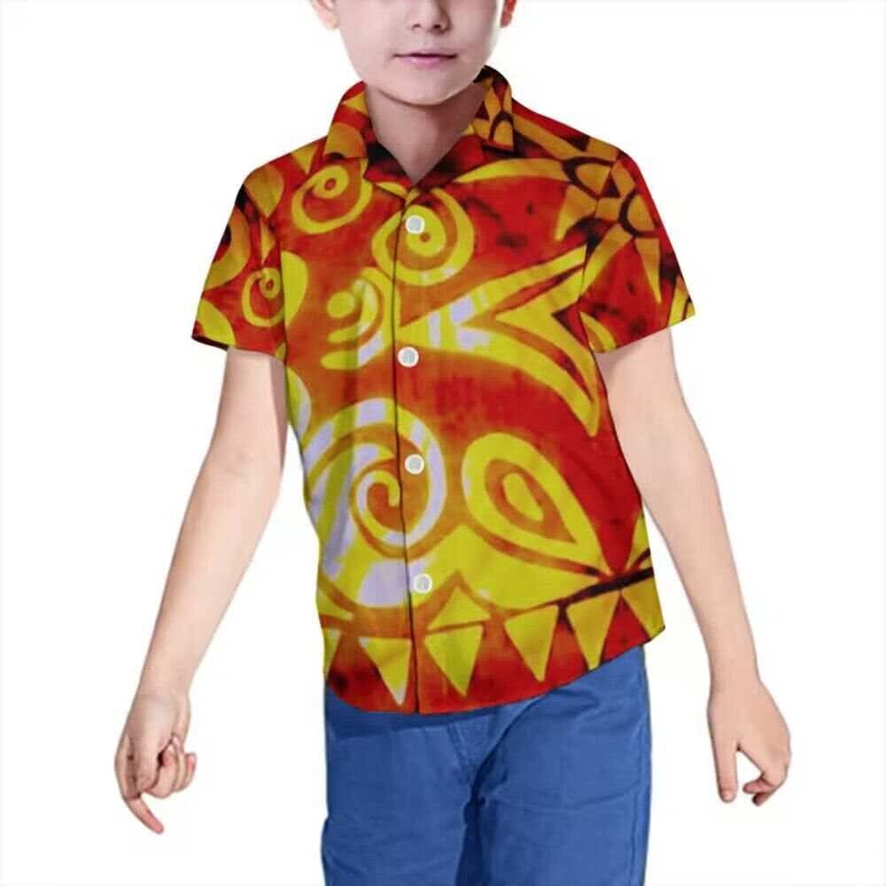 Chemise enfant manches courtes art polynésien(4)