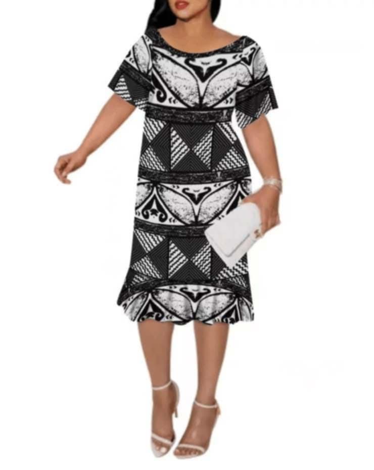 Robe courte motif tapa uvea