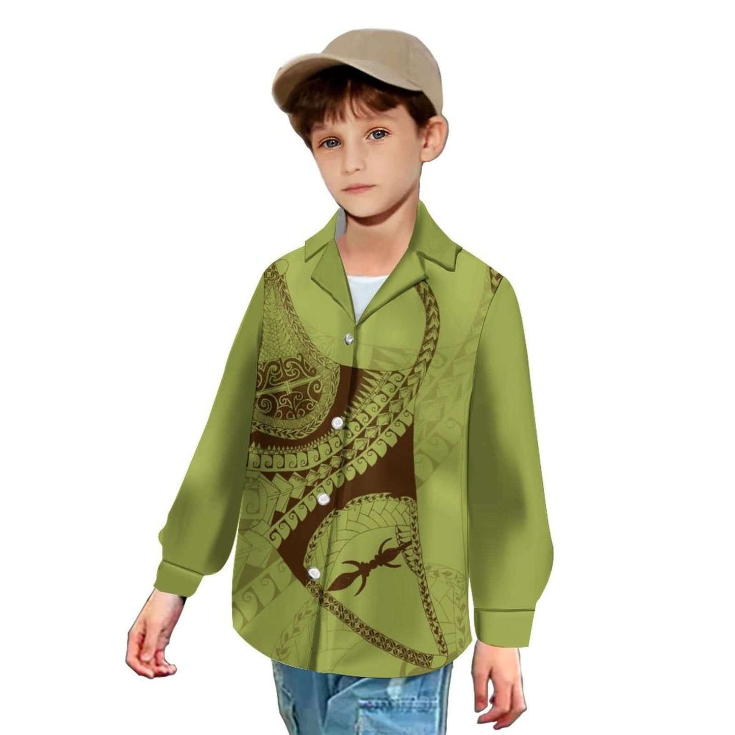 Chemise enfant manches longues art polynésien(6)
