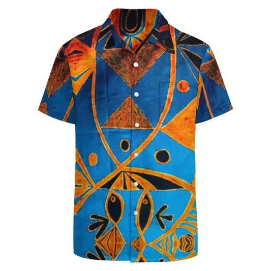 Chemise hommes manches courtes art polynésien(7)