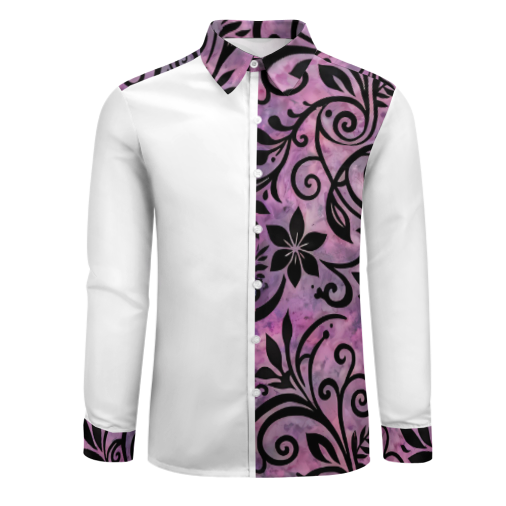 Chemise manches longues art polynésien.