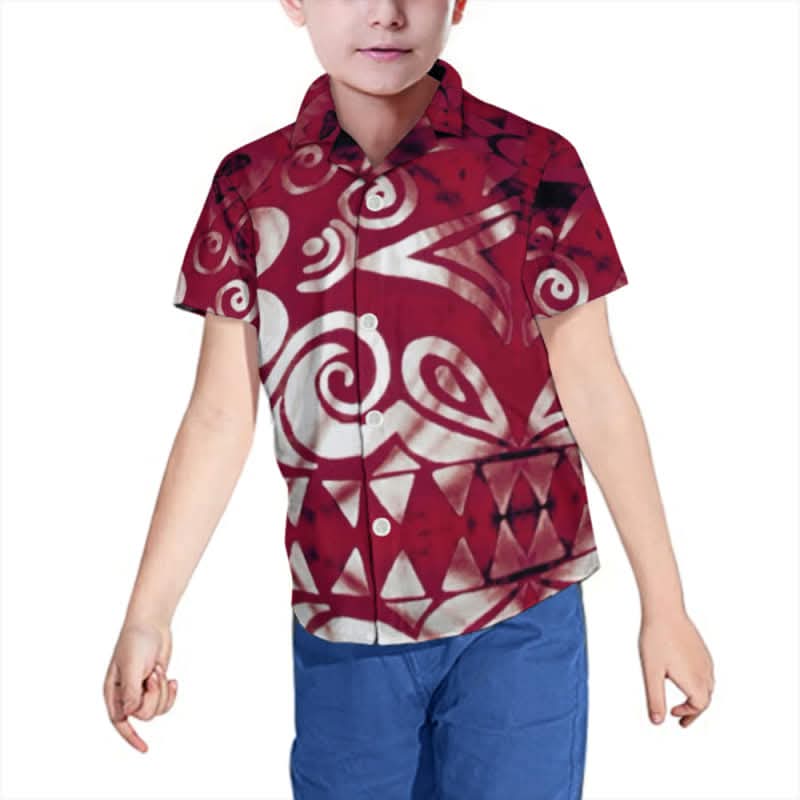 Chemise enfant manches courtes art polynésien(4)