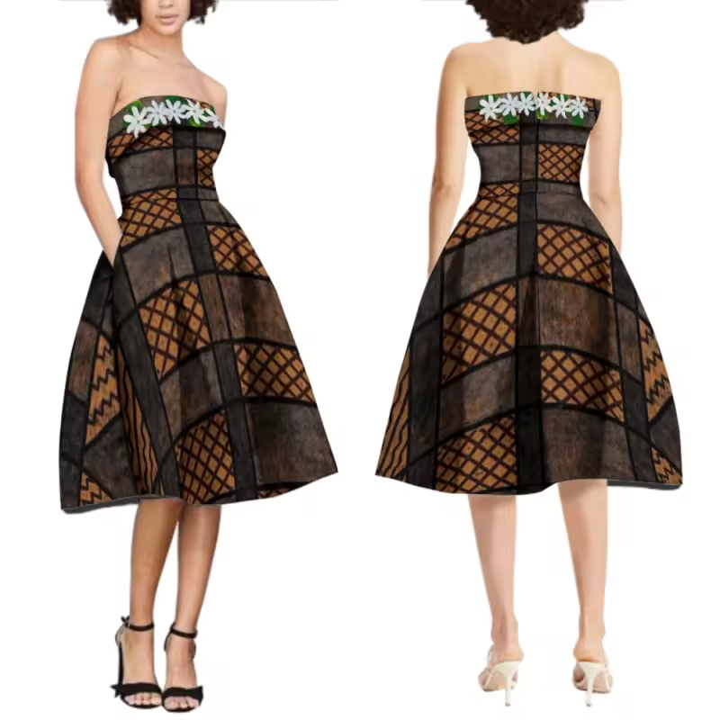 Robe bustier Tapa Wallis-et-Futuna