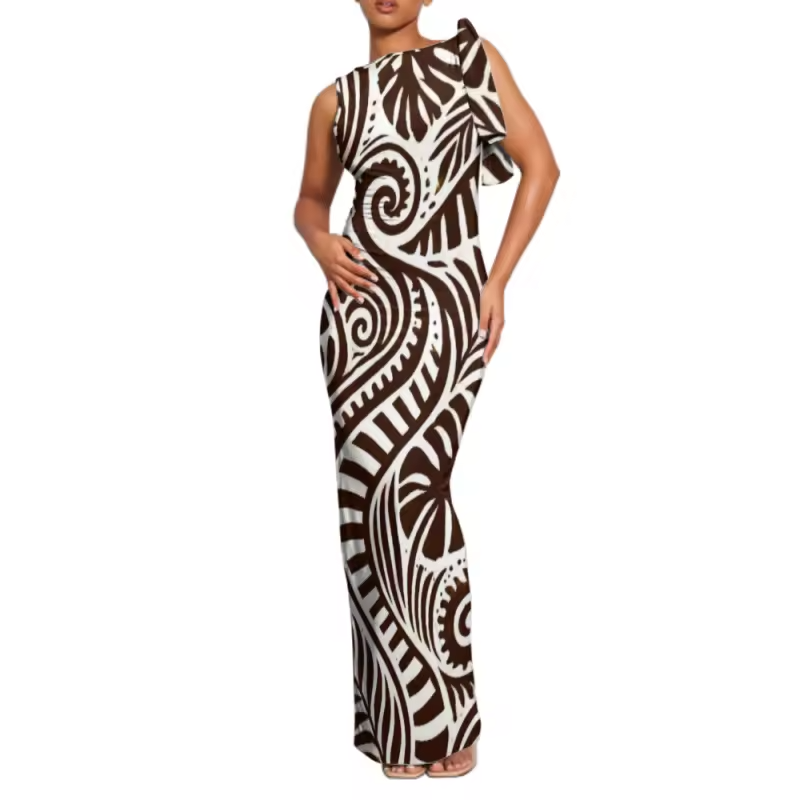 Robe manches courtes polynésien