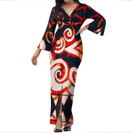 Robe longue motif tribal