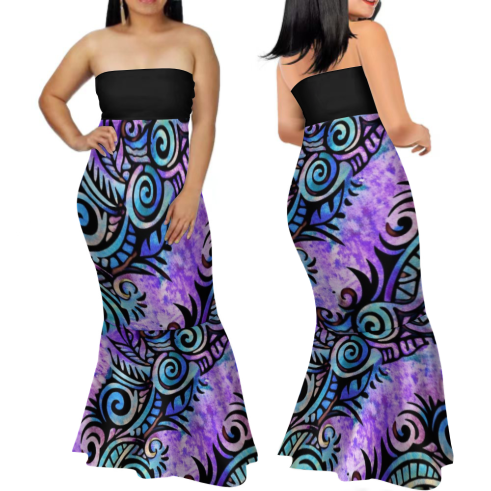 Robe longue bustier femme tribal