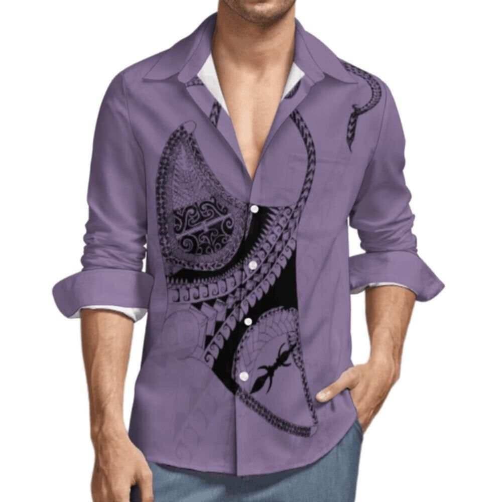 Chemise manches longues art polynésien(5)