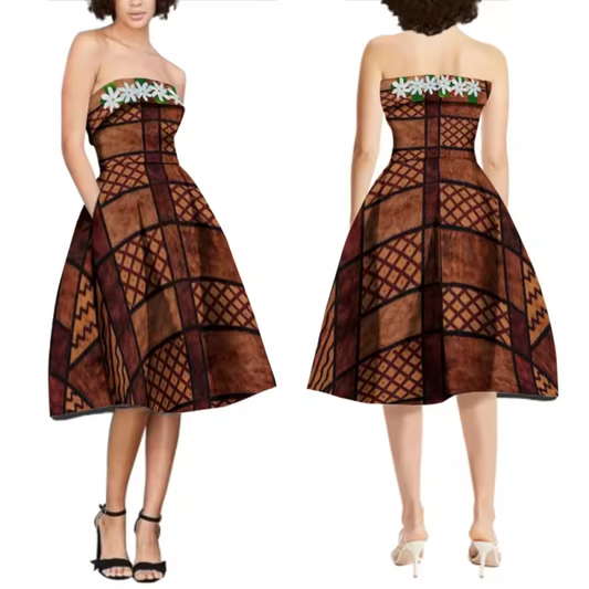 Robe bustier Tapa Wallis-et-Futuna