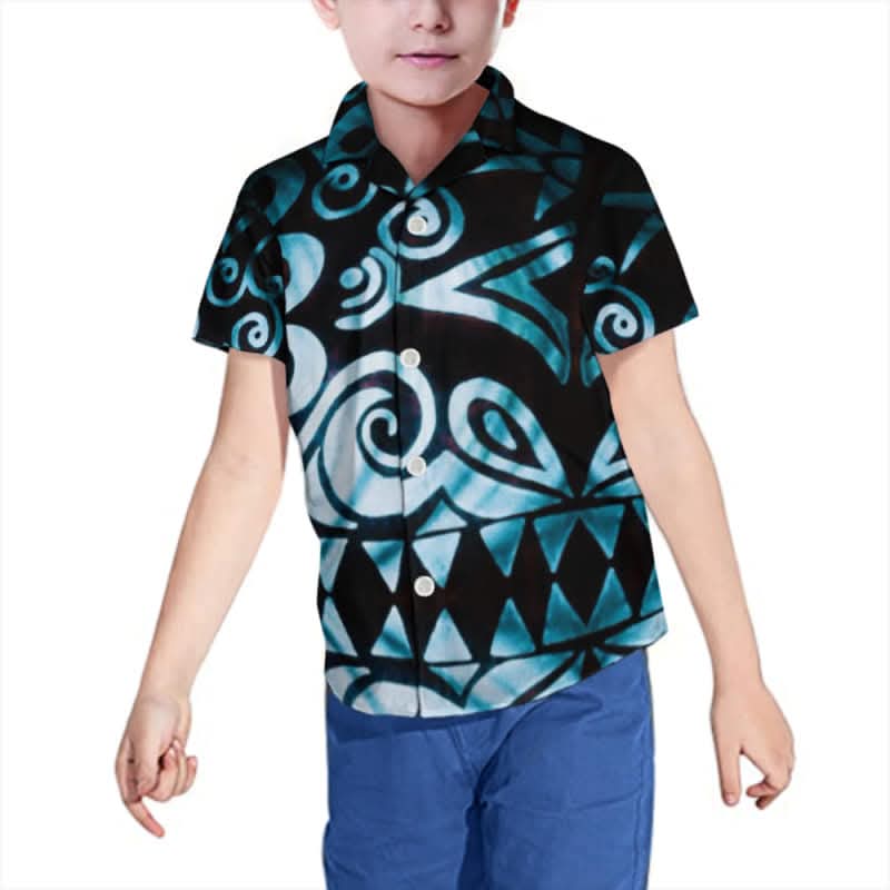 Chemise enfant manches courtes art polynésien(4)