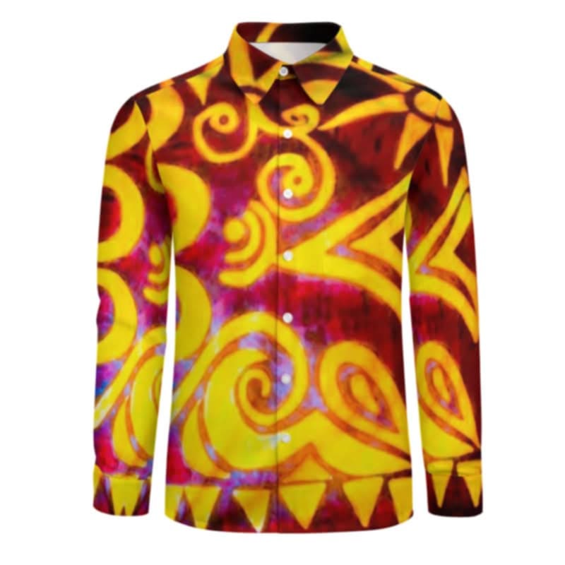 Chemise manches longues art polynésien(4)