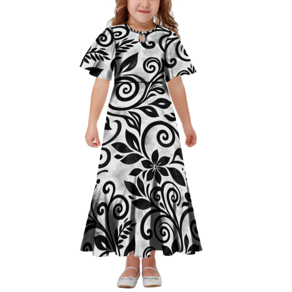 Robe longue fille tribal