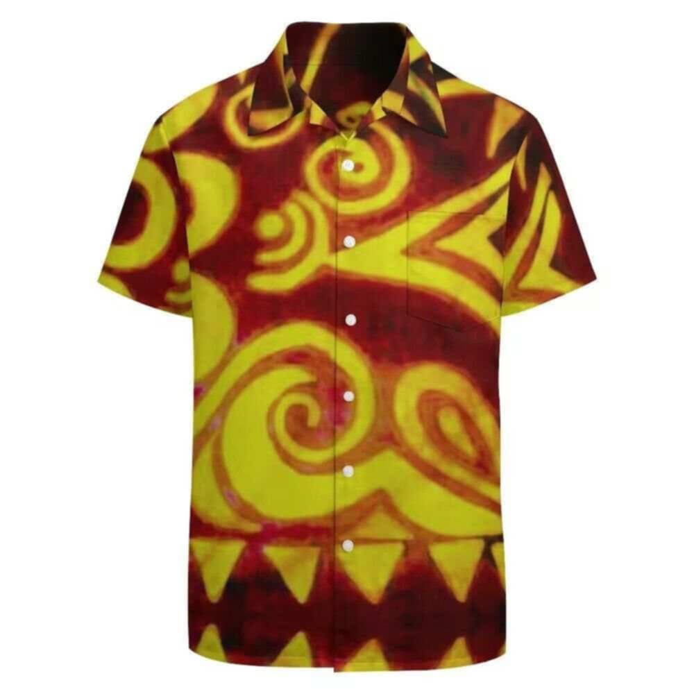Chemise manches courtes art polynésien(4)