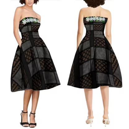 Robe bustier Tapa Wallis-et-Futuna