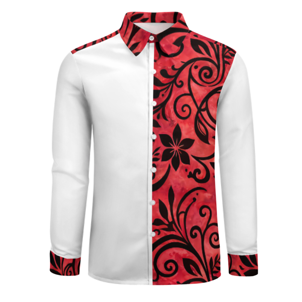 Chemise manches longues art polynésien.