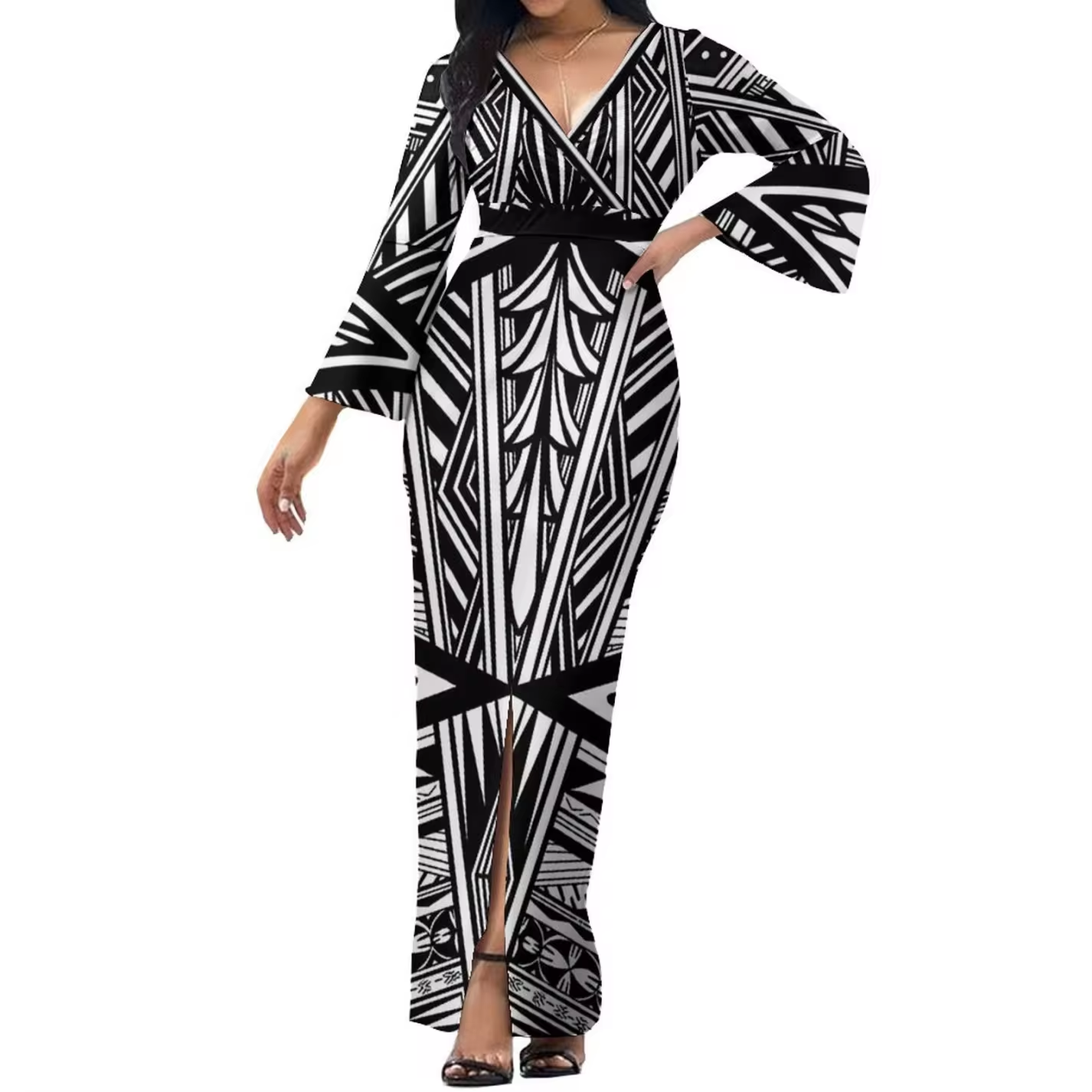 Robe longue motif tribal