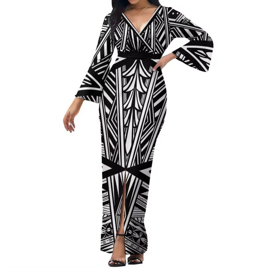 Robe longue motif tribal