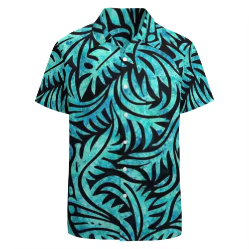 Chemise homme feuillages polynésien.