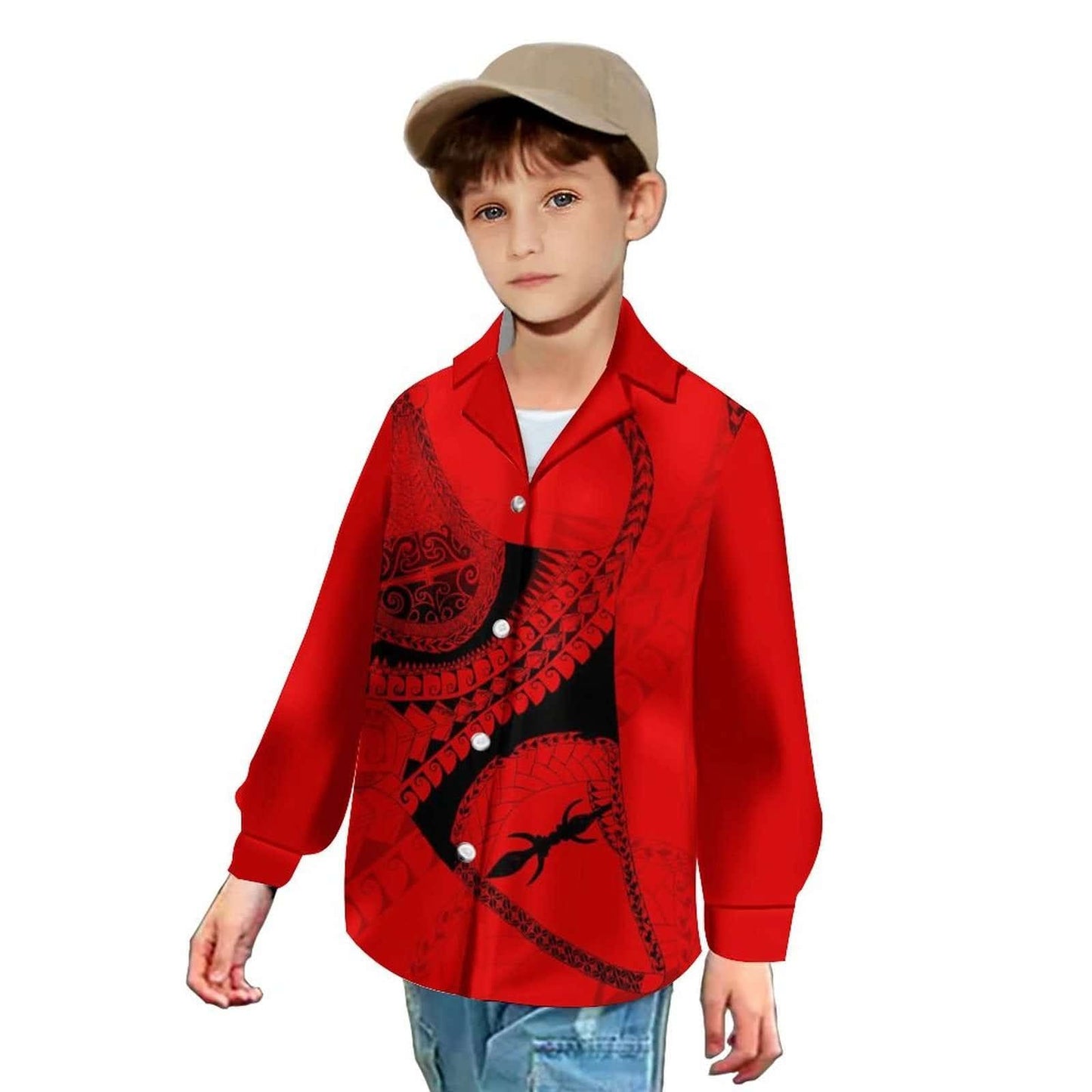 Chemise enfant manches longues art polynésien(6)
