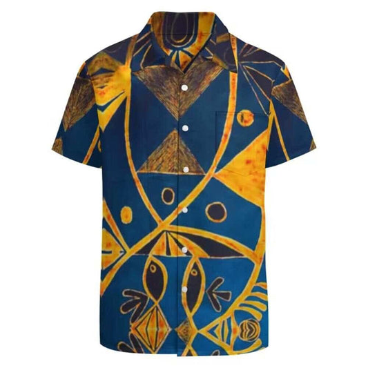 Chemise hommes manches courtes art polynésien(7)
