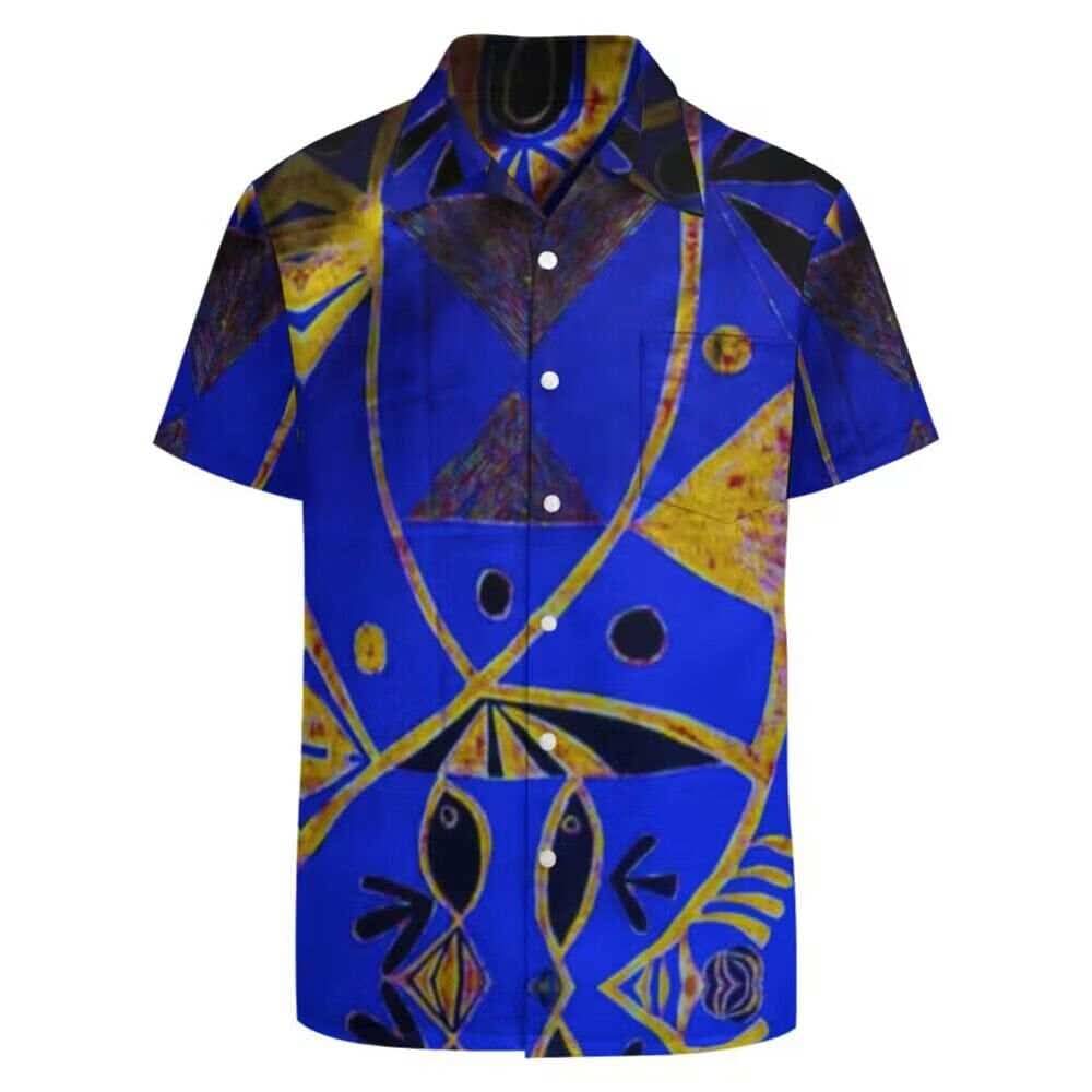 Chemise hommes manches courtes art polynésien(7)