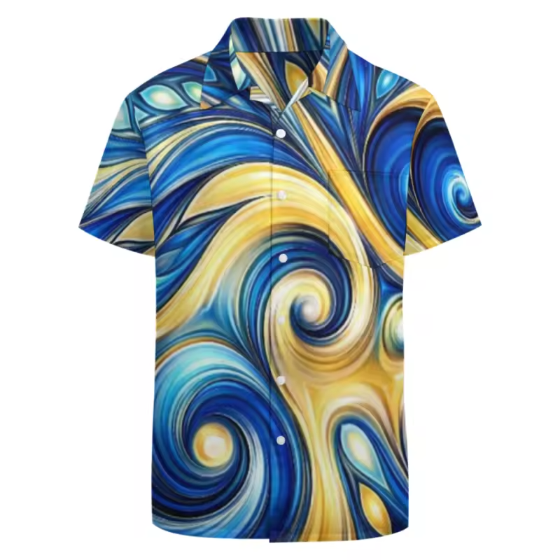 Chemise homme motif polynésien.