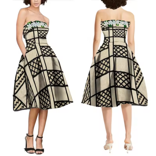 Robe bustier Tapa Wallis-et-Futuna