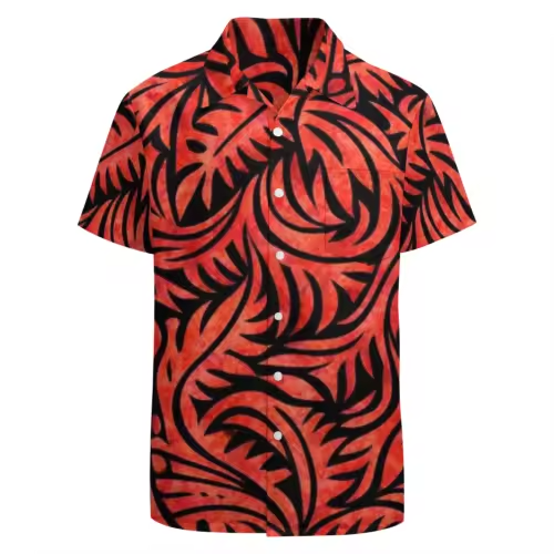 Chemise homme feuillages polynésien.