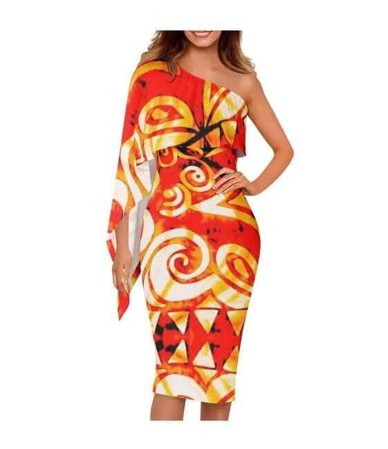 Robe courte asymétrique tribal